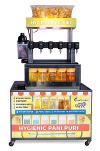 multi nozzle pani puri vending machine with automatic water dispensing and with counter